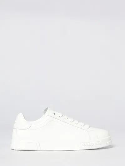 Dolce & Gabbana Portofino Light White Sneakers With Logo Patch On The Tongue And Tonal Logo Lettering On The Heel In