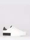 Dolce & Gabbana Men 'portofino' White Low Top Sneakers With Logo Lettering On The Rear In Leather Ma In White