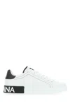 Dolce & Gabbana Calfskin Nappa Portofino Sneakers For Men In White