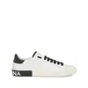 Dolce & Gabbana Portofino Leather Sneakers With Rubberized Logo Shoes In Multicolor