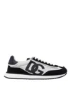 Dolce & Gabbana Multicolor Mesh And Split Leather Cushion Sneakers In Black