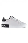 Dolce & Gabbana Portofino Leather Sneakers With Rubberized Logo Shoes