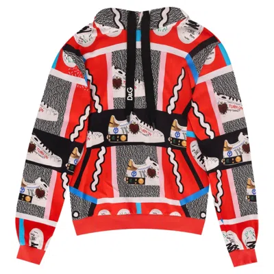Pre-owned Dolce & Gabbana Sneakers Print Cotton Sweatshirt In Orange