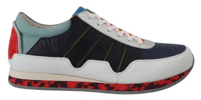 Pre-owned Dolce & Gabbana Sneakers Shoes Multicolor Leather Sport Low Top S. Eu41.5 /us8.5