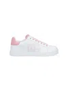 Dolce & Gabbana Portofino Low-top Leather Sneakers With Lateral Monogram In Pink