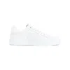 Dolce & Gabbana Women Portofino Low-top Leather Sneakers With Lateral Monogram In White