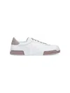 Dolce & Gabbana Portofino Yatch Sneakers In Calfskin Color White And Dove Grey In Red