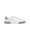 Dolce & Gabbana Portofino Yatch Sneakers In Calfskin Color White And Dove Grey In Red