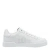 Dolce & Gabbana Women Portofino Low-top Leather Sneakers With Lateral Monogram In White