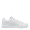 Dolce & Gabbana Women Portofino Low-top Leather Sneakers With Lateral Monogram In White