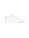 Dolce & Gabbana Leather Sneakers With Lateral Logo Patch In White