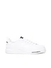 Dolce & Gabbana Leather Sneakers With Lateral Logo Patch In White