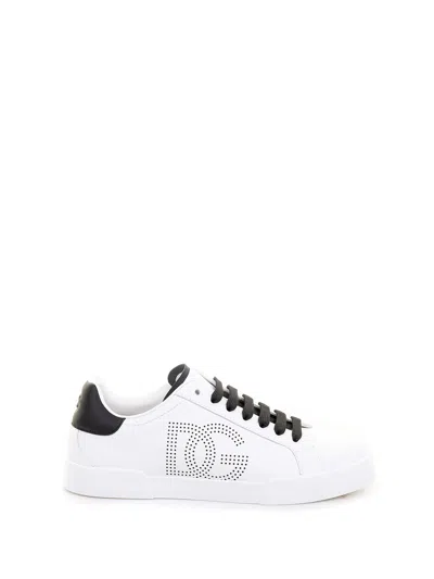 Dolce & Gabbana Strobel Portofino Light Sneaker In Nappa Calfskin In White