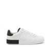 Dolce & Gabbana White Leather Portofino Sneakers In White