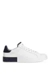 Dolce & Gabbana White Leather Portofino Sneakers In White