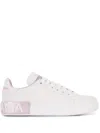 Dolce & Gabbana Portofino Sneakers In Nappa Leather In White