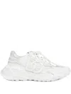 Dolce & Gabbana Accelerate Fabric Sneakers Leather Inserts In White