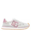 Dolce & Gabbana White Low Top With Lace Details And Dg Patch On The Side In Pink