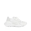 Dolce & Gabbana Accelerate Fabric Sneakers Leather Inserts In White