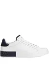 Dolce & Gabbana White Leather Portofino Sneakers In White
