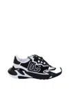 Dolce & Gabbana Panelled Leather Sneakers With Iconic Logo Patch In White