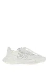 Dolce & Gabbana Fabric And Leather Sneakers With Chunky Sole In White