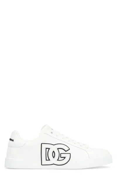 Dolce & Gabbana Logo Patch Sneakers In White