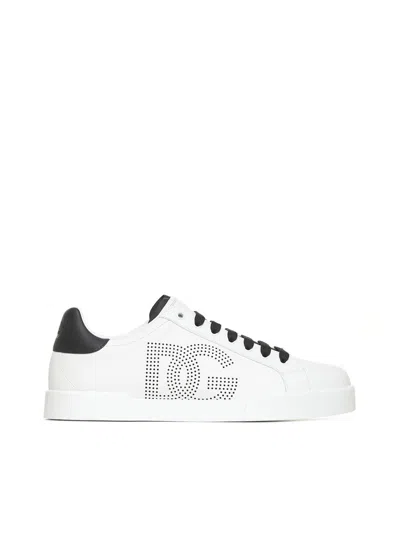 Dolce & Gabbana Portofino Sneakers In White,black