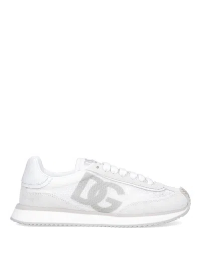 Dolce & Gabbana Mixed-material Dg Cushion Sneakers In White