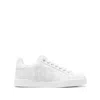 Dolce & Gabbana Women Portofino Low-top Leather Sneakers With Lateral Monogram In White