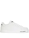 Dolce & Gabbana Leather Sneakers With Lateral Logo Patch In White