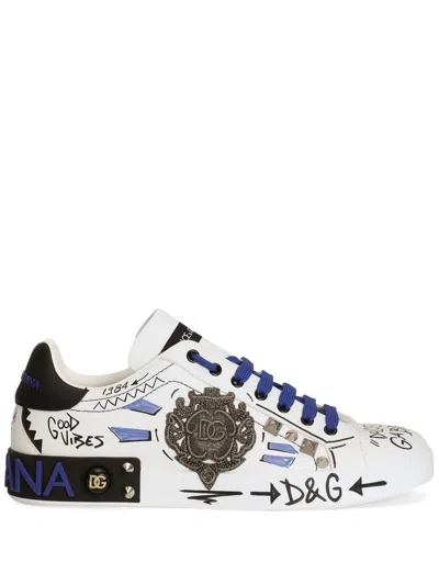 Dolce & Gabbana Sneakers With Appliqués In White