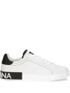 Dolce & Gabbana Portofino Leather Sneakers With Rubberized Logo Shoes
