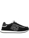 Dolce & Gabbana Dg Cushion Lace-detailed Suede Sneakers Shoes In Black
