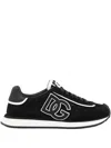 Dolce & Gabbana Dg Cushion Lace-detailed Suede Sneakers Shoes In Black