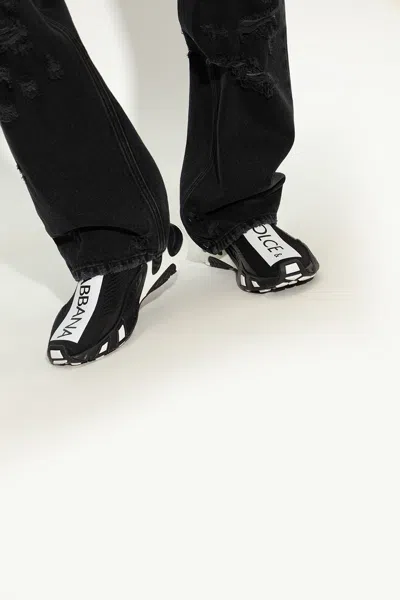 Dolce & Gabbana Stretch Mesh Fast Sneakers In Black