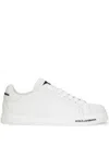 Dolce & Gabbana Leather Sneakers With Lateral Logo Patch In White