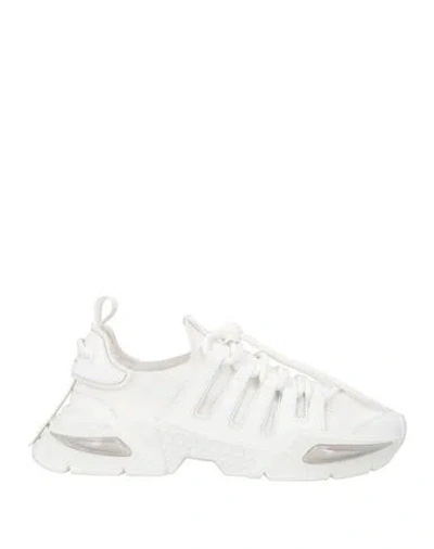 Dolce & Gabbana Airmaster Knitted Low Top Sneakers In White