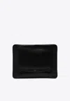 Dolce & Gabbana Front Panel Handle Leather Rectangular Clutch Bag In Black