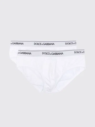 Dolce & Gabbana Pack Of 2 White Cotton Briefs With Black Logo