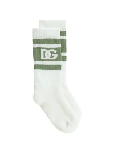 Dolce & Gabbana Kids' Socks With Intarsia Logo In Multi