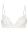 Dolce & Gabbana Soft-cup Satin Bra With Lace Detailing In White