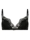 Dolce & Gabbana Soft-cup Satin Bra With Lace Detailing Clothing In Black