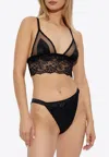 Dolce & Gabbana Soft-cup Satin Lace Bralette In Black