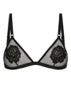 Dolce & Gabbana Floral-motif Triangle Bra In Black