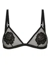 Dolce & Gabbana Floral-motif Triangle Bra In Black