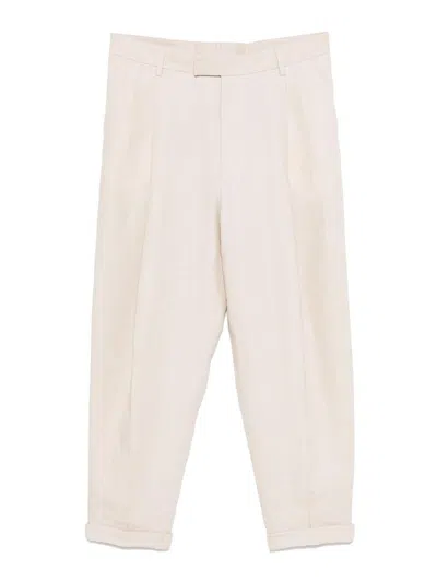 DOLCE & GABBANA SOFT TROUSERS IN BEIGE LINEN