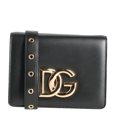 Dolce & Gabbana Solid Color Across-body Bags In Black