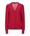 Dolce & Gabbana Solid Color Cardigans In Garnet Red