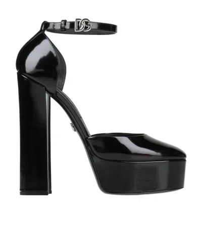 Dolce & Gabbana Solid Color Courts In Black